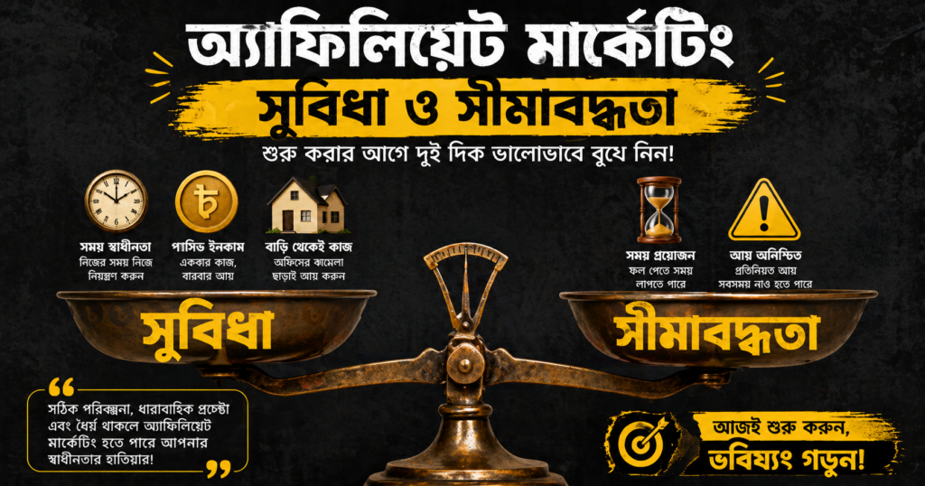 অ্যাফিলিয়েট মার্কেটিংয়ের সুবিধা ও সীমাবদ্ধতা বাংলাদেশ ২০২৬