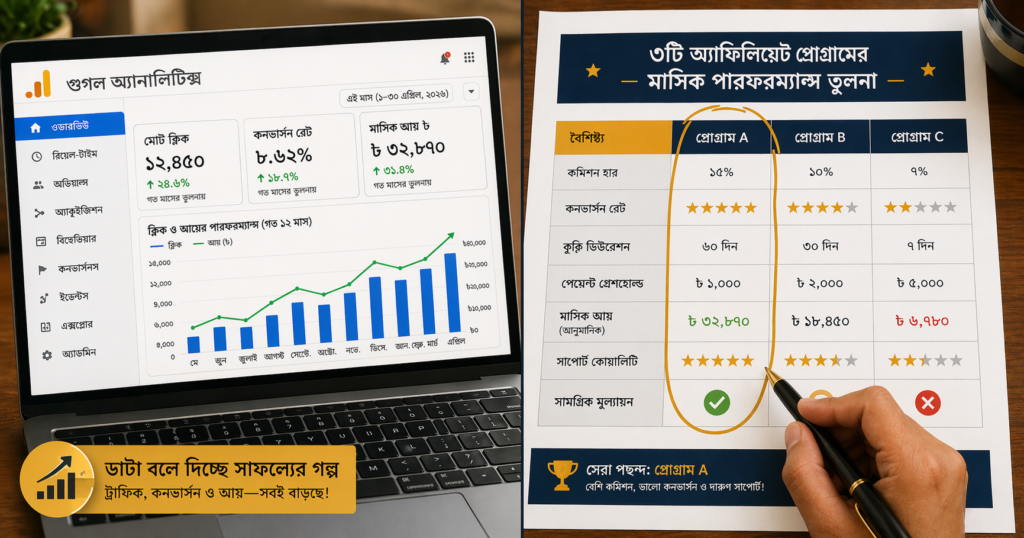 অ্যাফিলিয়েট প্রোগ্রাম পারফরম্যান্স ট্র্যাকিং ড্যাশবোর্ড বাংলাদেশ ২০২৬