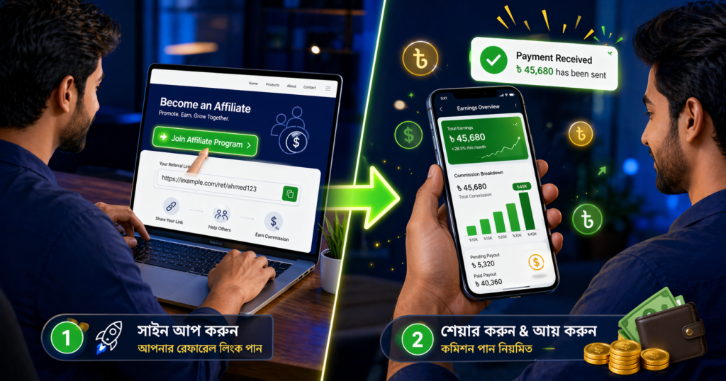 অ্যাফিলিয়েট প্রোগ্রাম সাইনআপ ও অনলাইন আয় বাংলাদেশ ২০২৬