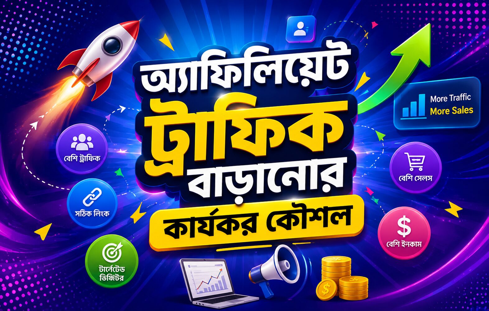অ্যাফিলিয়েট ট্রাফিক বাড়ানোর কার্যকর কৌশল নিয়ে আকর্ষণীয় ডিজিটাল মার্কেটিং হিরো ব্যানার