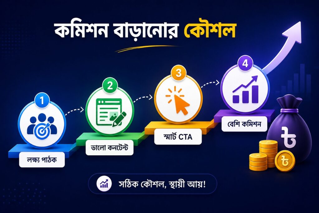 এফিলিয়েট কমিশন বৃদ্ধি করার ৪ ধাপের কৌশল
