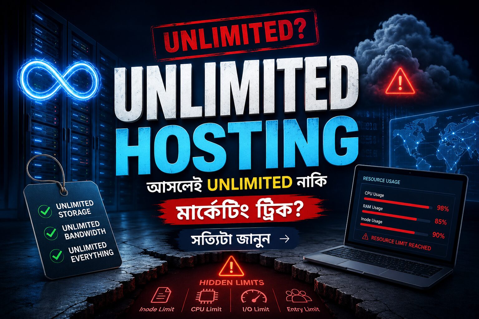 “Unlimited Hosting” আসলেই Unlimited নাকি মার্কেটিং ট্রিক? সত্যিটা জানুন