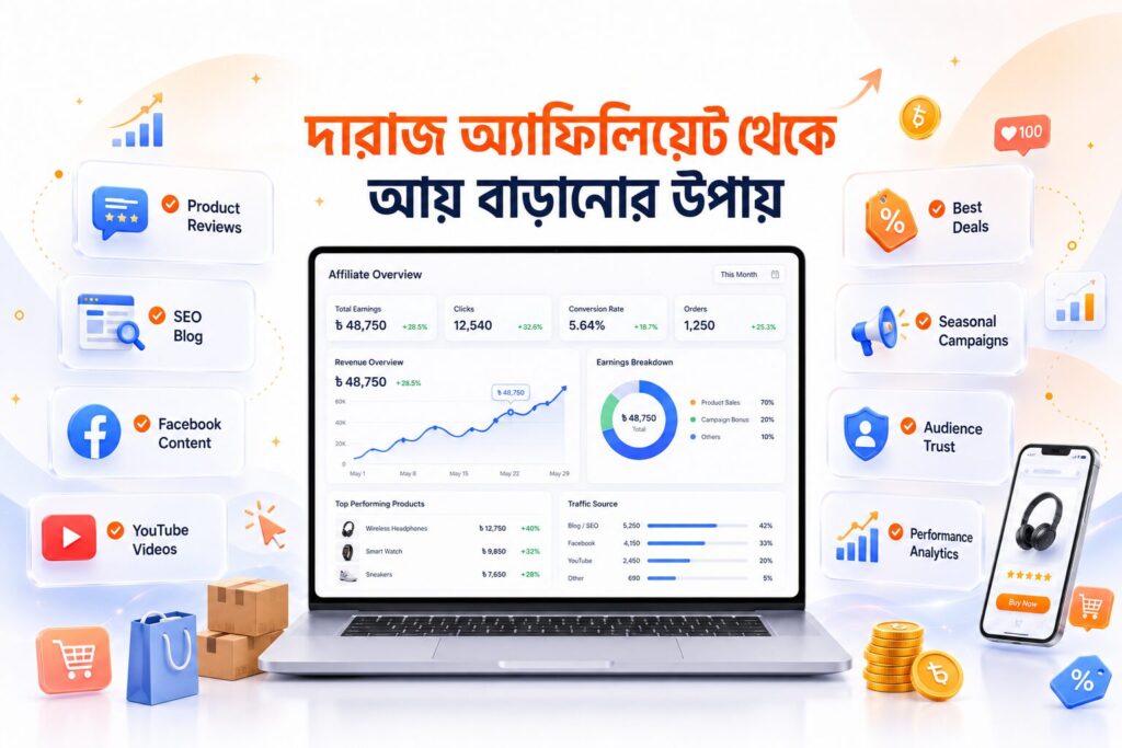 দারাজ অ্যাফিলিয়েট থেকে আয় বাড়ানোর কার্যকর কৌশল ও সফল অ্যাফিলিয়েট মার্কেটিং টিপস