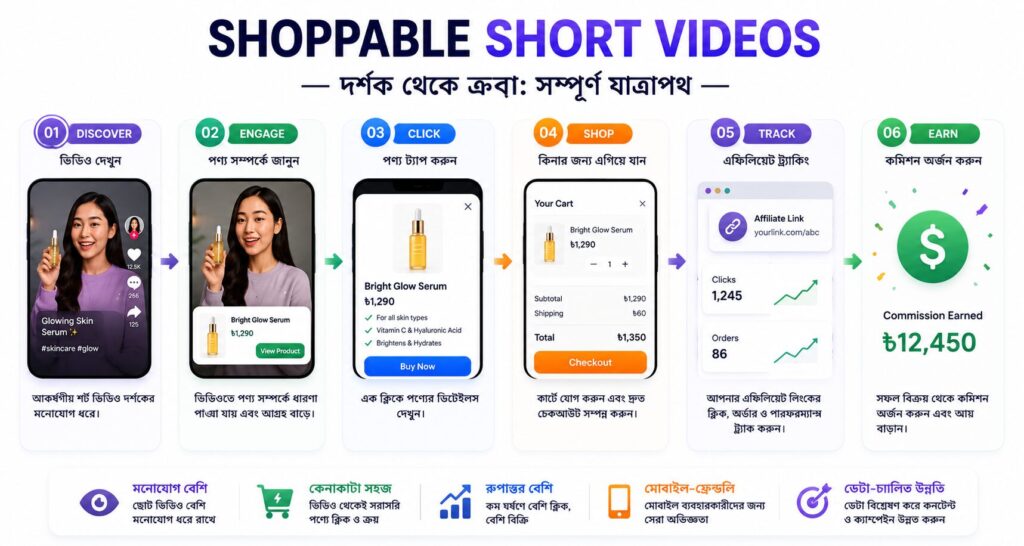 Shoppable Short Video কীভাবে দর্শককে ক্রেতায় রূপান্তর করে তার ধাপভিত্তিক Workflow